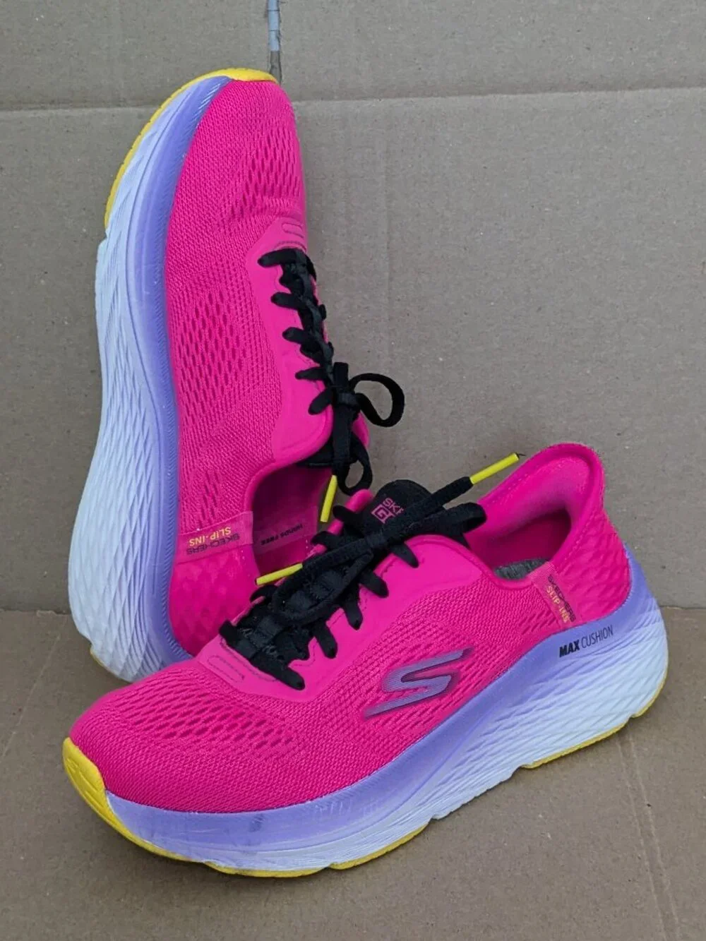 SKECHERS Max Cushioning Elite 2.0 Prevail Hands Free Slip-Ins Size 7 Pink/Purple